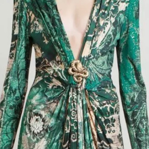 ❌❌sold eBay❌❌ Cavalli 42 gold green snake dress - Picture 5 of 8